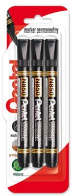 Produktbild von Pentel Permanentmarker, Rundspitze N850, Schwarz, 3 Stück