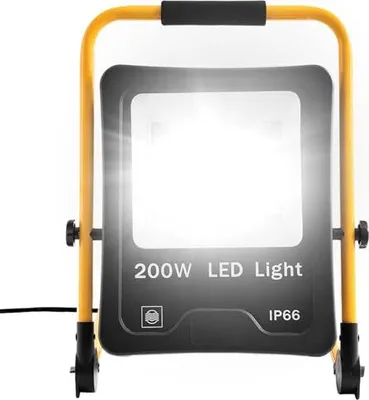 Obrázok produktu pre JOIEYOU LED pracovné svetlo 200W stavebný reflektor IP66 pracovné svetlo s 3m káblom a skladacím stojanom LED reflektor reflektor pre vnútorné a vonkajšie použitie, studená biela