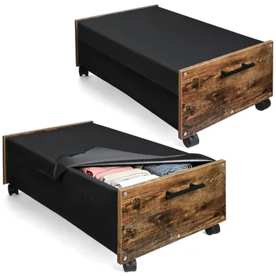 Aufbewahrungsbox unter Bett, 2x70 l, mit Rollen, 75x42x27,5 cm