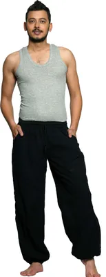 Immagine prodotto di Pantaloni per il tempo libero "Triangle" - pantaloni slip-on da uomo per yoga e fitness, nero XL