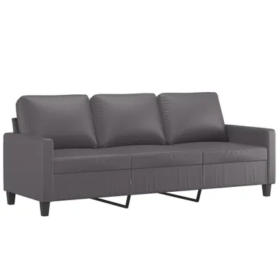 Produktbild von 3-Sitzer-Sofa Grau 180 cm Kunstleder