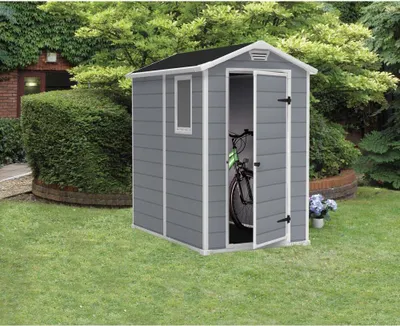Produktbild von Kunststoffgerätehaus Keter Manor 4x6 S 130 x 192 cm grau