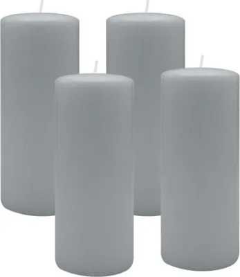 Produktbild von 4er Set Adventskranzkerzen Silbergrau Ø 40 x 200 mm