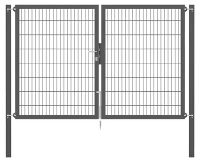 Produktbild von Alberts Doppeltor Flexo Plus mit Zubehör, zum Einbetonieren, anthrazit, Breite 250 cm, Höhe 160 cm, Pfostenstärke 80 x 80 mm