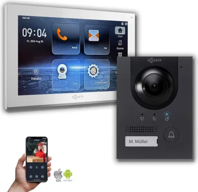 Produktbild von IP Gegensprechanlage | 10 Zoll Monitor | Anthrazit  : 1 Monitor : 10 Zoll Weiß : Unterputzdose Monitor Anzahl: 1 Monitor Monitor Farbe: 10 Zoll Weiß Montage: Unterputzdose