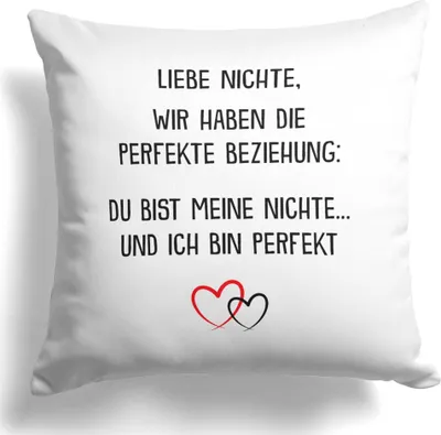Produktbild von 22Feels Nichte Geschenk 18. Geburtstag Deko Mädchen Kissen Dekoration Frauen Firmung Weihnachten Uni Abschluss Bachelor Master Firmung Konfirmation Wohnaccessoire Wohnzimmer Schlafzimmer Couch