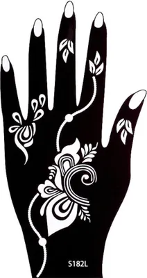 Produktbild von Henna Tattoo Schablone für die Linke Hand