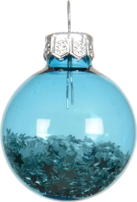 Produktbild von Weihnachtskugeln Glas 3cm mit Sternfüllung 9 Stk Folkloreblau
