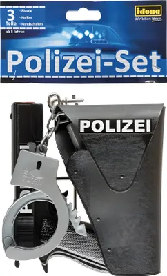 Immagine prodotto di Idena 8040007 - Set da poliziotto, pistola, fondina e manette, 3 pezzi