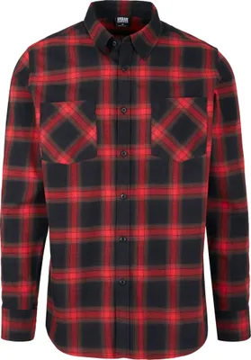 Produktbild von Urban Classics - CHECKED FLANELL Hemd schwarz / rot - XS