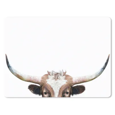 Produktbild von MuchoWow® Mauspad Mousepad Stier - Tiere - Hörner - Natur 23x19 cm - Mousepads - Maus Mat - Pad - Mausunterlage - Schreibtischunterlage - Mauspad