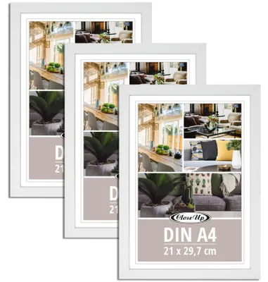 Produktbild von Posterrahmen, Bilderrrahmen 3-er Set DIN A4 weiß