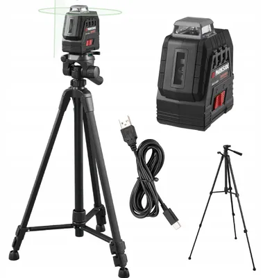 Obrázok produktu pre Parkside, laser na vytváranie priamok, 360°, statív, zelené línie, USB-C, dosah do 20 metrov