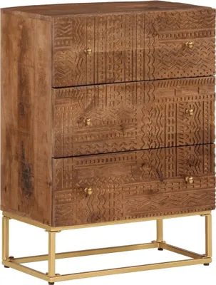 Obrázek produktu pro Komoda se zásuvkami 55 x 30 x 76 cm masivní mangovník a železo