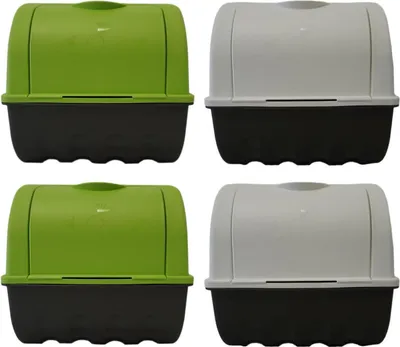 Produktbild von 4xKartoffel Gemüse Zwiebel Karotten Zucchini Paprika -box Grün und Weiss 9l