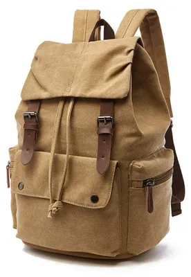 Image de Omgoods - Sac à dos en toile vintage - Grande capacité, idéal pour l'école et les voyages