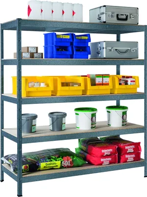 Produktbild von SCHULTE XXL Schwerlastregal 250 kg 200x160x60 cm Stahl Granit Stecksystem werkzeugloser Aufbau Deutschland