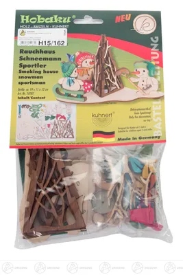 Produktbild von Drechslerei Kuhnert 10187 Bastelset 'Rauchhaus Schneemannsportler' 10187