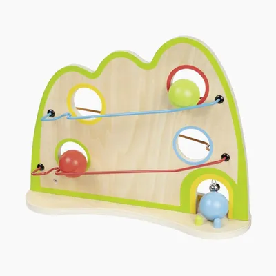 Produktbild von Goki Holz Kugelbahn Spielzeug mit 2 Seiten und Glöckchen - pädagogisch