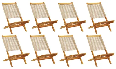 Produktbild von vidaXL Gartenstühle 8 Stk. Klappbar Beige Massivholz Akazie