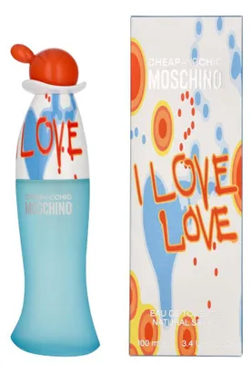 Produktbild von Moschino Cheap & Chic I Love Love, Frauen, 100 ml, Nicht nachfüllbare Flasche, Grapefruit, Zitrone, Orange, Rote Johannisbeere, Zimt, Maiglöckchen, Rose, Zedernholz, Moschus, Holz