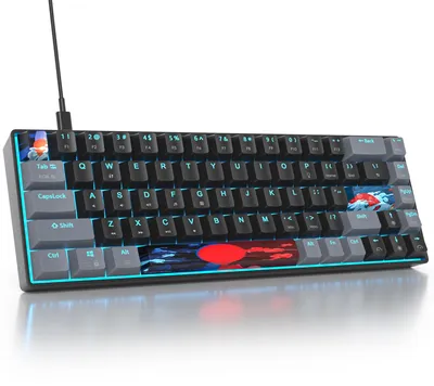 Produktbild von 65% Tastatur – Kabelgebundene mechanische Gaming-Tastatur mit 68 Tasten und Hintergrundbeleuchtung
