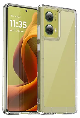 Image de Coque de protection hybride en TPU et acrylique pour Motorola Moto G85 Colorful Series, transparente