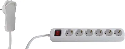 Obrázok produktu pre REV 0012626114, 2 m, Vnútorný, Typ F, Biela, 6 AC zásuvky/AC zásuviek, 3500 W