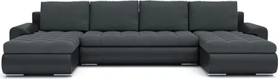 Produktbild von Ecksofa TOKIO III mit Schlaffunktion - U-förmig - 3 Bettkästen - Farben zur Auswahl STOFF JASMINE 96 + SOFT 11 Dunkelgrau&Schwarz