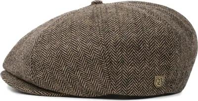 Brixton Flatcap Brood Snap Cap mit Fischgrätmuster in braun