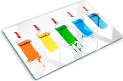 Immagine prodotto di Copertura per piano cottura – Copertura per piano a induzione – Piano di vetro protettivo – 80x52 cm – Piani di vetro protettivi per fornelli – Vetro temperato – Rulli per pittura