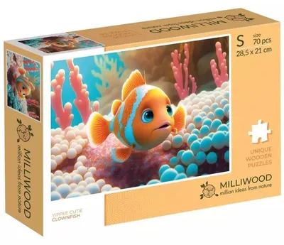 Immagine prodotto di Puzzle di legno Milliwood - Yipee Cutie - Pesce pagliaccio - 70 pezzi