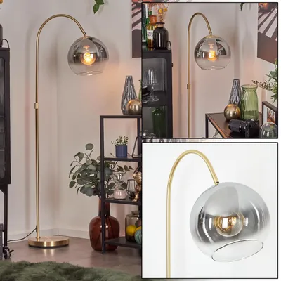 Produktbild von Cesaro Stehlampe aus Metall/Glas in Messing/Rauch/Klar