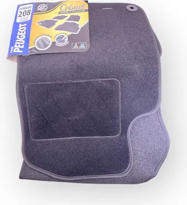 Image de Tapis de sol de voiture sur mesure DBS pour Peugeot 208 (2012-2019), lot de 4, avec système antidérapant AUTOGRIP et clips de fixation