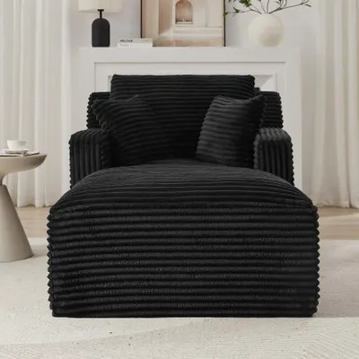 Produktbild von Modernes Chaiselongue Sofa aus Cord – bequemes Schlafsofa und Relaxsessel ohne Montage, Vielseitiger Liegesessel für Wohnzimmer, Büro und Apartment
