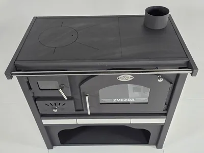 Immagine prodotto di ZVEZDA Classic GFS Ceramic, Cucina a legna con forno e piano cottura, 5,9 kW, Ø 130 mm