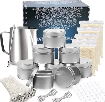Produktbild von DIY Kerzenherstellung Set Sojawachs Duftkerze Geschenk Bienenwachs Schwarz