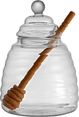 Produktbild von Gläserne Honigpot mit Dippe - Ideal für Honig und Sirup - 16 oz