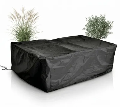 Produktbild von Mucola Schutzhülle Gartenmöbel Abdeckplane Abdeckhaube Garnitur Couch Sofa Tisch Wetterfest Schwarz - Rattan Lounge 262x192x70