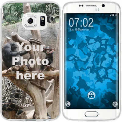 Produktbild von PhoneNatic Case kompatibel mit Galaxy S6 Edge Personalisierte Handyhülle  clear zum selbst gestalten mit eigenem Foto