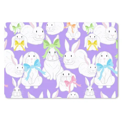 Produktbild von MuchoWow® Mauspad Mousepad Muster - Kaninchen - Lila - Frühling 27x18 cm - Mousepads - Maus Mat - Pad - Mausunterlage - Büroartikel - Desk Matten