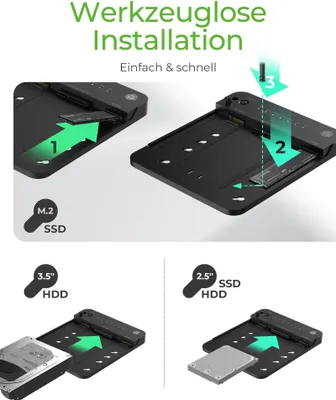 Immagine prodotto di Docking- & Klonstation IcyBox 2,5"& 3,5"M.2 SATA NVMe USB3.2 retail