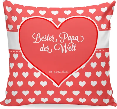 Produktbild von Mr. & Mrs. Panda Kissen 40x40 Papa - Geschenk, für sofa, Familie, Dekokissen, Papi, Vater, Sofakissen, kuschelkissen, Vati, Zierkissen