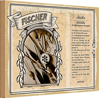 Produktbild von Holzschild Berufe 30x20cm Fischer Rutengeber wertvollen Fang