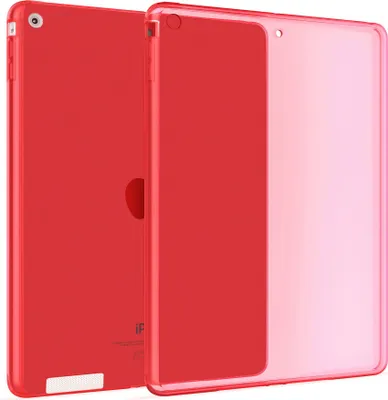 Produktbild von Hülle Kompatibel mit Apple iPad 2, iPad 3, iPad 4 - Transparent Silikon Cover Case Schutzhülle in Rot