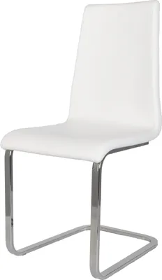 Produktbild von t m c s Tommychairs - Freischwinger-Stuhl BERLIN mit hochfestem rechteckigem Freischwingergestell aus Stahl und Sitzflaeche aus mehrschichtigem Holz gepolstert und mit weissem Kunstleder bezogen