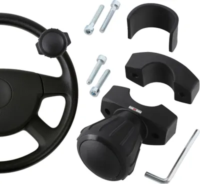 Produktbild von KOTARBAU® Lenkhilfe ⌀ 5,2 cm Universal Lenkradknauf für Traktor 9 cm Lenkrad Knauf Abnehmbar Traktor Zubehör PVC Schwarz
