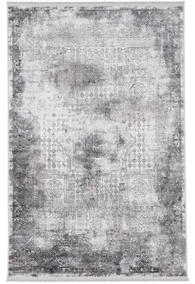 Image de carpetfine Tapis Vintage Liyath gris 140x20 cm | Tapis moderne pour le salon et la chambre à coucher