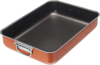 Produktbild von Aluminium Lasagneform mit Kupfer-Außenwand - 40 x 28 cm