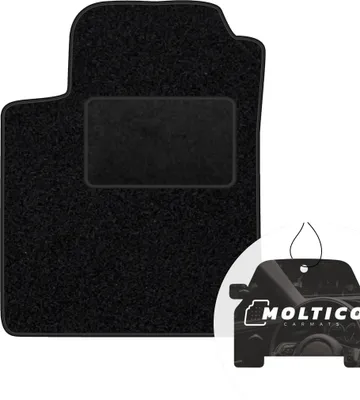 Image de moto-MOLTICO tapis de sol conducteur voiture velours côté conducteur tapis de voiture noir tapis conducteur 1 pièce adapté à Fiat Bravo Lancia Delta 2007-2014